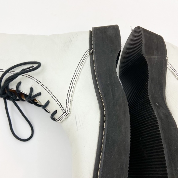 Zara white lace up leather boots Sz 38 - Picture 5 of 11